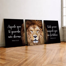 Carregar imagem no visualizador da galeria, Kit 3 Quadro Decorativo Leão de Judá