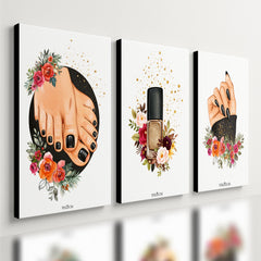 Kit 3 Quadro Decorativo Manicure Nail Designer Unhas Moderno