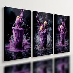 Kit 3 Quadro Decorativo Açaí Sorvete Sorveteria est2 Qualidade Premium Moderno