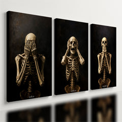 Kit3 Quadro Decorativo Caveira Esqueleto Dark Moderno Gótico