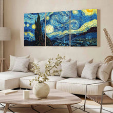 Carregar imagem no visualizador da galeria, Kit 3 Quadro Decorativo Noite Estrelada
