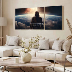 Kit 3 Quadro Decorativo Cristã Jesus - 60x20cm