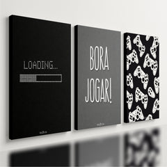 Kit3 Quadro Decorativo Gamer Videogame Controle Quarto Setup