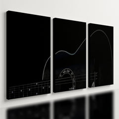Kit 3 Quadro Decorativo Violão Musica Instrumentos Moderno