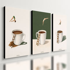 Kit 3 Quadro Decorativo Cantinho do Café Cozinha Minimalista