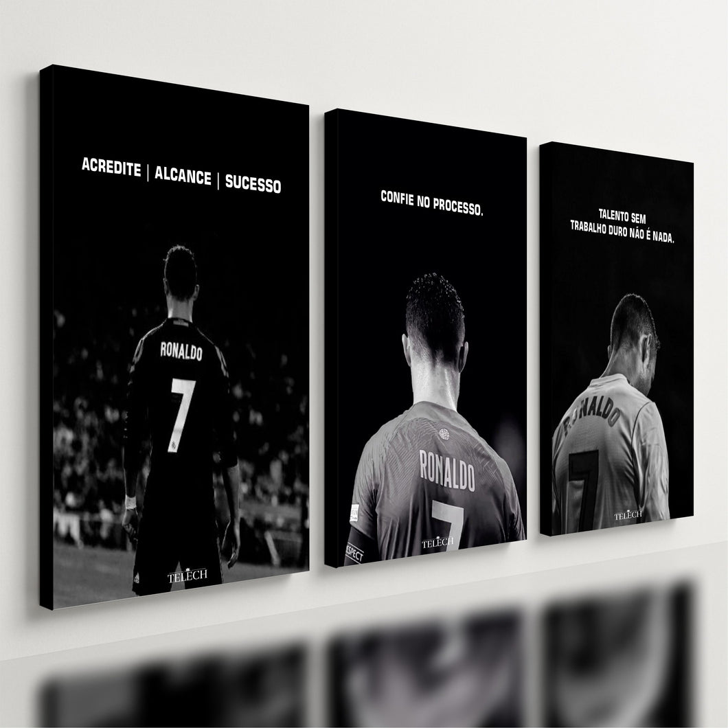 Kit 3 - Quadro Cr7 Motivacional