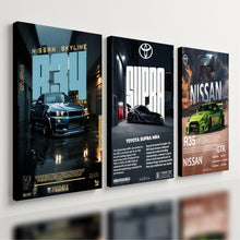 Carregar imagem no visualizador da galeria, Kit 3 Quadro Decorativo Jdm Posters
