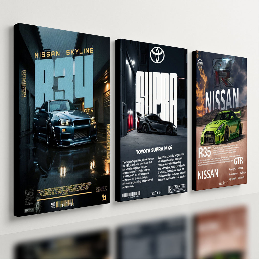 Kit 3 Quadro Decorativo Jdm Posters