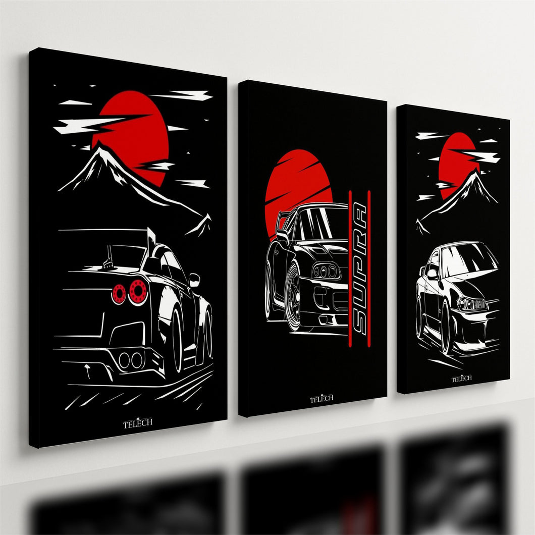 Kit 3 - Quadro Jdm Preto