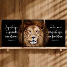 Carregar imagem no visualizador da galeria, Kit 3 Quadro Decorativo Leão de Judá
