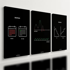 Kit 3 - Quadro Disciplina Foco