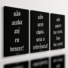Kit 3 - Quadro Frases Motivacionais