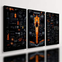 Kit 3 Quadro Decorativo Formula Carro Corrida Automobilismo