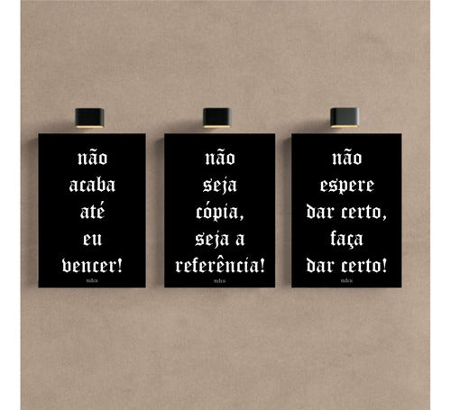 Kit 3 - Quadro Frases Motivacionais