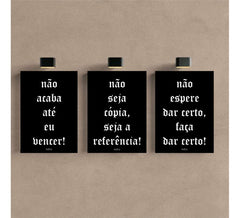 Kit 3 - Quadro Frases Motivacionais