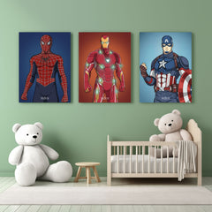 Kit 3 Quadro Super Herois